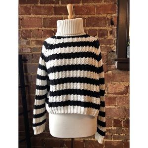 F21 Black & White Striped Knot Sweater (no wool)